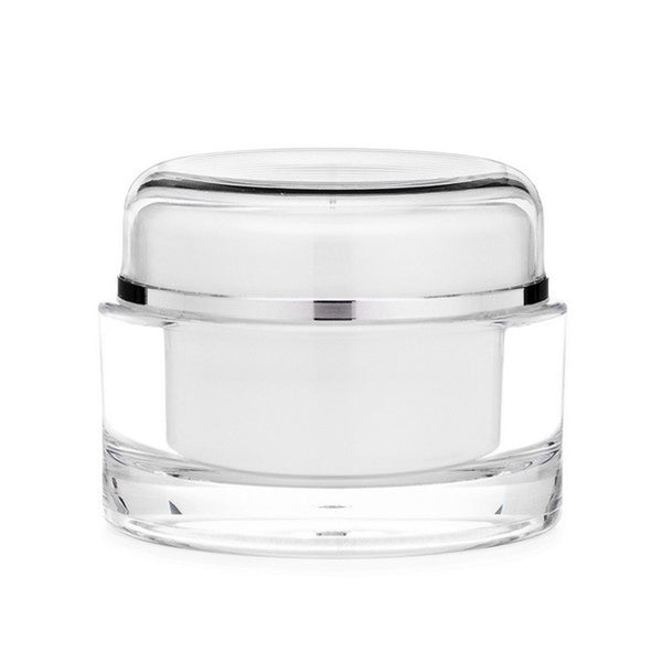 50ml clear acrylic clear jar (Disc Liner & Clear/Silver Cap) - Cased ...